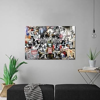 Amazon.co.jp: バンクシー コラージュコレクション キャンバス